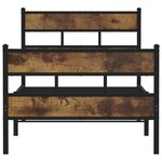 vidaXL Cadre de lit en métal sans matelas chêne fumé 80x200 cm
