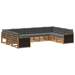 vidaXL Ensemble de canapés d'extérieur 9 Pièces Naturel et Anthracite