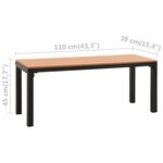 vidaXL Banc de jardin 110 cm acier et WPC marron et noir