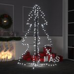 vidaXL Arbre de Noël cône 200 LED d'intérieur/d'extérieur 98x150 cm