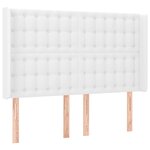 vidaXL Tête de lit à LED Blanc 147x16x118/128 cm Similicuir
