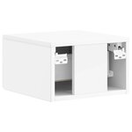 vidaXL Cabinet de chevet mural Blanc brillant 34 5 x 33 x 20 cm