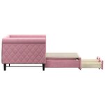 vidaXL Lit de jour avec gigogne et tiroirs rose 80x200 cm velours