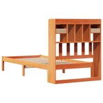 vidaXL Lit bibliothèque sans matelas cire marron 90x200 cm pin massif