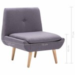 vidaXL Fauteuil sans accoudoirs avec repose-pied gris tissu