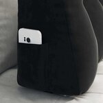 vidaXL Coussin de Dos Noir 80 x 24 x 50 cm Velours