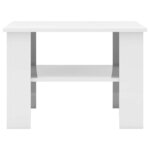 vidaXL Table basse Blanc brillant 60x60x42 cm Bois d’ingénierie