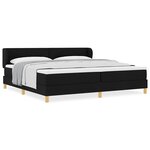 vidaXL Lit Box Spring avec Matelas - Noir  200x200 cm Tissu