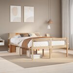 vidaXL Lit bibliothèque sans matelas 135x190 cm bois de pin massif