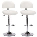 vidaXL Tabourets de bar lot de 2 blanc similicuir