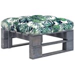 vidaXL Pouf palette de jardin Bois de pin imprégné de gris