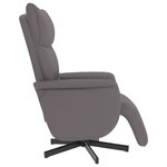 vidaXL Fauteuil inclinable avec repose-pieds gris similicuir