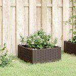 vidaXL Jardinière avec piquets marron 42 5x42 5x28 5 cm PP