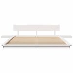 vidaXL Cadre de lit Blanc 150 x 200 cm bois