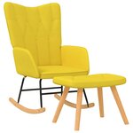 vidaXL Chaise à bascule avec tabouret Jaune moutarde Tissu