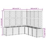 vidaXL Jardinière avec treillis gris clair 160x160x140 cm PP