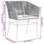 vidaXL Ensemble de salle à manger pour jardin 3 Pièces Noir Poly rotin