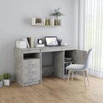 vidaXL Bureau Gris béton 140x50x76 cm Bois d’ingénierie