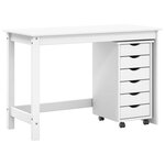 vidaXL Ensemble bureau et cabinet roulant MOSS 2 Pièces Blanc