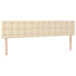vidaXL Sommier à lattes de lit avec matelas LED Crème 160x200 cm Tissu