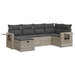 vidaXL Salon de jardin 6 Pièces avec coussins gris clair résine tressée