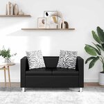 vidaXL Canapé à 2 places Cuir synthétique Noir