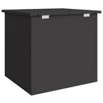 vidaXL Boîte de Rangement Extérieure Noir 55 x 50 5 x 50 cm Acier