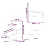 vidaXL Support de mât de drapeau Noir 11.5 x 7.5 cm Acier