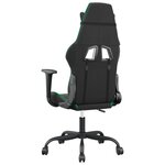 vidaXL Chaise de jeu de massage Noir et vert Similicuir