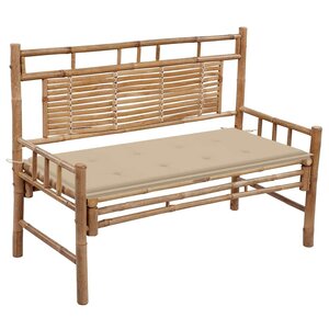 vidaXL Banc de jardin avec coussin 120 cm Bambou