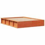 vidaXL Cadre de lit Marron cire 135 x 190 cm Pin massif et pin massif