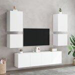 vidaXL Meubles TV muraux 2 Pièces blanc 40 5x30x40 cm bois d'ingénierie