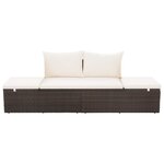 vidaXL Lit de jardin Marron 195x60 cm Résine tressée