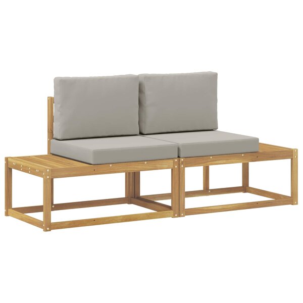 vidaXL Canapé d'extérieur en bout 2 Pièce Blanc Bois d'Acacia Massif