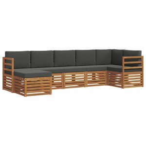 vidaXL Ensemble de canapé d'angle 7 Pièces Naturel et Anthracite