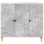 vidaXL Buffet Gris béton 89 x 34 5 x 80 cm Bois d'ingénierie