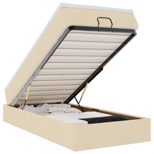 vidaXL Cadre de lit ottoman avec matelas crème 100x200cm tissu