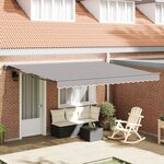 vidaXL Auvent Rétractable Gris clair 400x300 cm