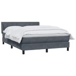 vidaXL Sommier à lattes de lit et matelas gris foncé 140x220cm velours