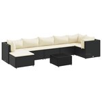 vidaXL Salon de jardin 8 Pièces avec coussins noir résine tressée