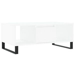 vidaXL Table basse Blanc 90x50x36 5 cm Bois d'ingénierie