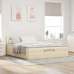 VidaXL Cadre de lit ottoman avec matelas crème 160x200 cm tissu