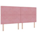 vidaXL Tête de lit LED avec bandes LED Rose 200 cm Velours