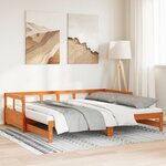 vidaXL Lit de jour et lit gigogne et matelas 90x190 cm bois pin massif