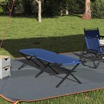 vidaXL Lit de soleil pliant avec sac de transport Bleu en tissu Oxford 600D