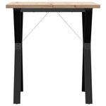 vidaXL Table à manger cadre en Y 70x70x75 5cm bois de pin massif acier