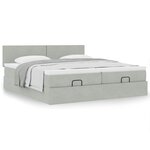 VidaXL Cadre de lit ottoman et matelas gris clair 160x200cm velours