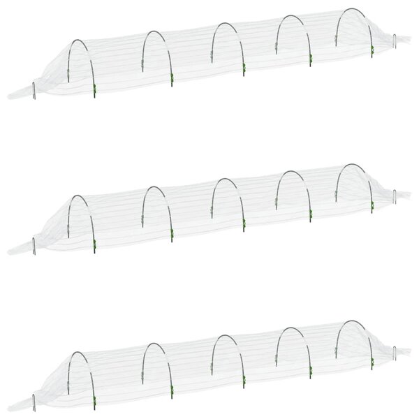 vidaXL Tunnels en filet 3 Pièces 1 5x5 m fibre de verre et PP