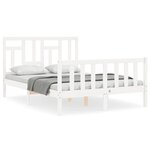 vidaXL Cadre de lit sans matelas blanc 140x190 cm bois de pin massif