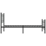 vidaXL Cadre de lit métal sans matelas avec pied de lit noir 90x200 cm